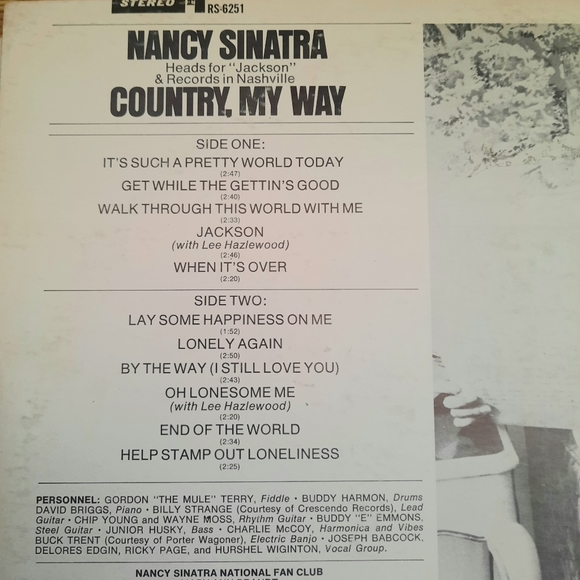 Nancy Sinatra- Country, My Way, Reprise 6251, Vinyl LP, 1967 - Picture 4 of 8